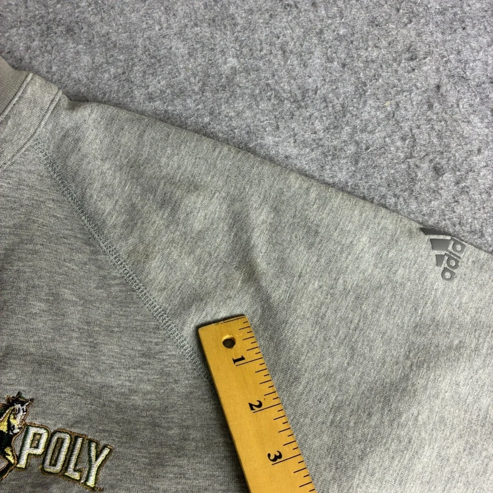 Adidas Cal Poly Basketball Men's Large Quarter Zip Pullover Gray Heathered